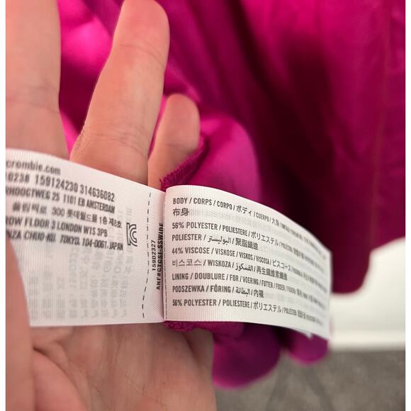 Abercrombie Emerson Ruched Strapless Pink Magenta Midi Dress NWT - Picture 10 of 10